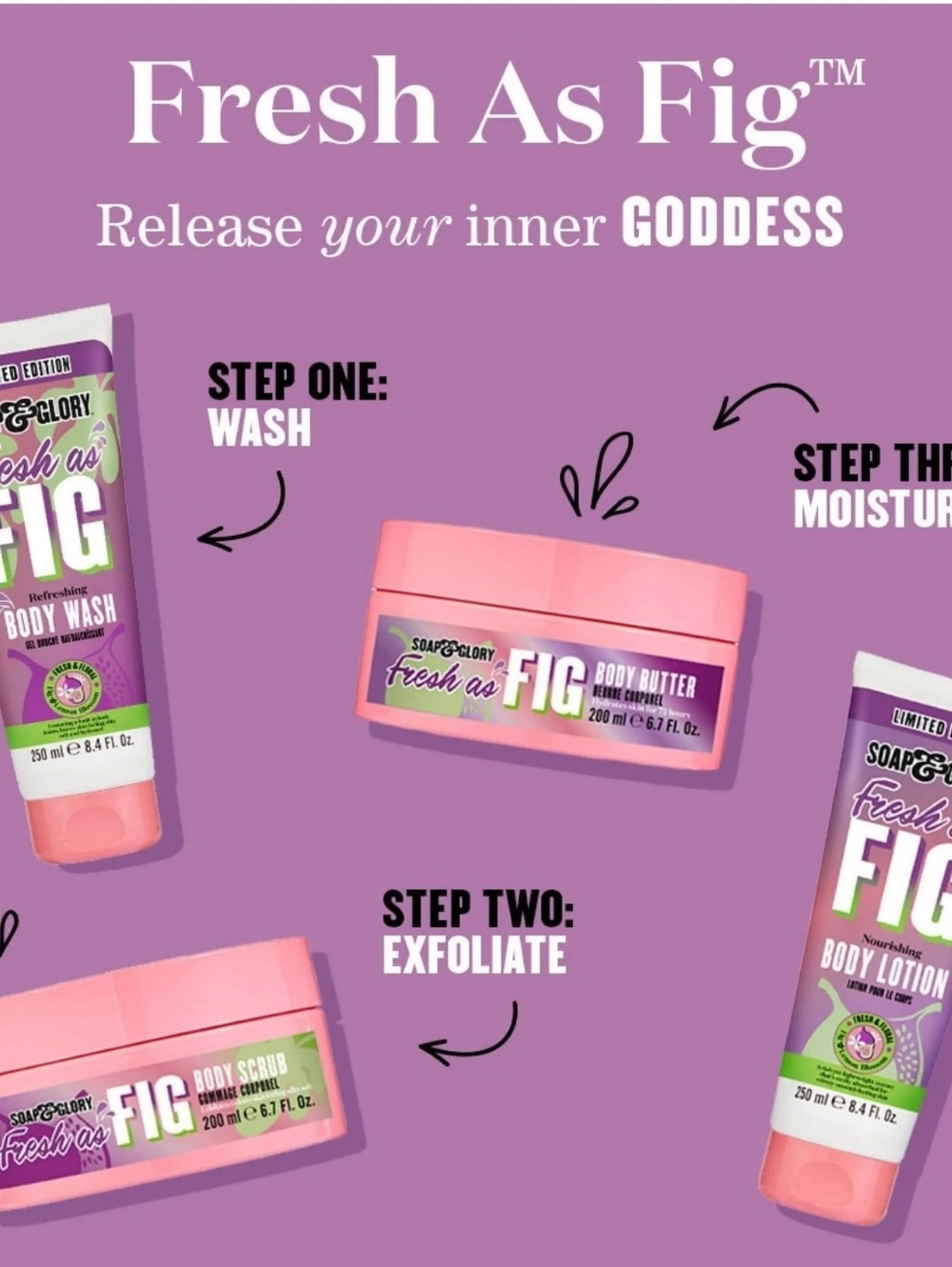 Soap & Glory Fresh As Fig Limited Edition Set (Scrub & Lotion) - Picture 6 of 13